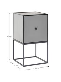 Mesa auxiliar de diseño Frame, Cuerpo: tablero de fibras de dens, Negro, gris oscuro, An 35 x Al 63 cm