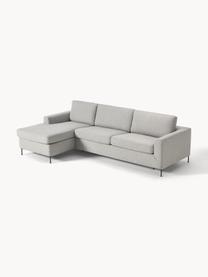 Schlafsofa Cucita (3-Sitzer) mit Matratze, Bezug: Webstoff (100% Polyester), Gestell: Massives Kiefernholz, Füße: Metall, lackiert Dieses P, Webstoff Grau, B 274 x T 164 cm, Eckteil links