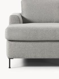 Schlafsofa Cucita (3-Sitzer) mit Matratze, Bezug: Webstoff (100% Polyester), Gestell: Massives Kiefernholz, Füße: Metall, lackiert Dieses P, Webstoff Grau, B 274 x T 164 cm, Eckteil links