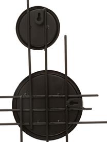 Decoratieve wandspiegel Grid met zwart metalen frame, Lijst: gecoat metaal, Zwart, B 98 x H 43 cm
