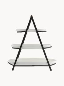 Présentoir à gâteaux porcelaine avec plateaux amovibles Tower, Blanc, noir, larg. 50 x haut. 55 cm