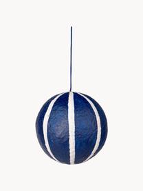 Weihnachtskugel Sphere, Ø 12 cm, 3 Stück, Baumwollzellstoff, Weiss, Dunkelblau, Ø 12 cm