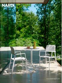 Table de balcon ronde à hauteur ajustable Step, Blanc, mat