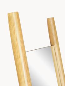 Eckiger Anlehnspiegel Elin mit Eichenholz-Streben, Rahmen: Eichenholz, Rückseite: Mitteldichte Holzfaserpla, Spiegelfläche: Spiegelglas, Helles Holz, B 45 cm, H 170 cm