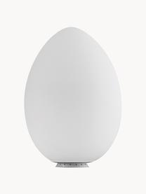 Lampada da tavolo piccola fatta a mano Uovo, Paralume: vetro, Struttura: metallo rivestito, Bianco, Ø 18 x Alt. 28 cm