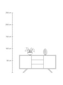 Lampada da tavolo piccola fatta a mano Uovo, Paralume: vetro, Struttura: metallo rivestito, Bianco, Ø 18 x Alt. 28 cm