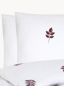 Flanelová posteľná bielizeň Fraser, Biela, vínovočervená, 240 x 220 cm + 2 vankúše 80 x 80
