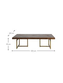 Tavolino da salotto Bruno, Gambe: metallo, Marrone, Larg. 120 x Prof. 60 cm