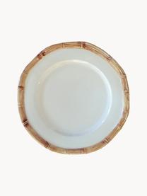 Sottopiatto dipinto a mano Bamboo, Ceramica, Bianco latte, beige, Ø 32 cm