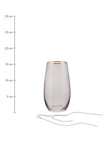 Vasos highball Chloe, 4 uds., Vidrio, Gris azulado, Ø 9 x Al 16 cm