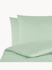 Parure copripiumino in raso di cotone Comfort, Verde salvia, 255 x 200 cm + 2 federe 50 x 80 cm