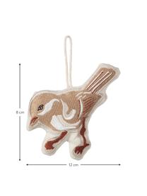 Baumanhänger Bird, Naturfaser, Hellbraun, Beige, Weiß, B 12 x H 8 cm