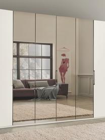 Armoire Monaco, 6 portes, Blanc, portes miroir, larg. 300 x haut. 216 cm