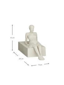 Figura decorativa artesanal Kalmte, Gres, Blanco, An 9 x Al 13 cm