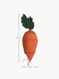 Puf infantil artesanal Cathy the Carrot, Tapizado: 97% algodón, 3% fibras si, Naranja, verde oscuro, An 55 x Al 100 cm