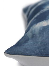 Kissenhülle Victoria mit Batikprint, 100% Baumwolle, Weiss, Blau, 40 x 40 cm