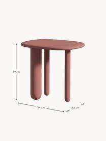 Tavolino ovale Tottori, Pannello di fibra a media densità (MDF) laccato, Rosa antico lucido, Larg. 54 x Alt. 49 cm