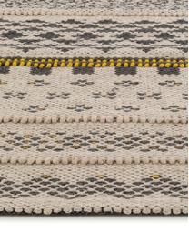 Tapis laine ethnique Nova, Gris, jaune moutarde, beige