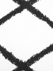 Housse de coussin à imprimé losanges Laila, 100 % coton, Blanc, noir, larg. 45 x long. 45 cm