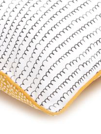 Oboustranné povlečení z bavlny renforcé Dots & Doodles, 2 díly, 155 x 220 cm, Okrová žlutá, bílá, černá