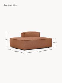 Chaise longue module Lennon, Bekleding: 100% polyester De slijtva, Frame: massief grenenhout, FSC-g, Poten: kunststof, Geweven stof nougat, B 150 x D 119 cm, rugleuning rechts