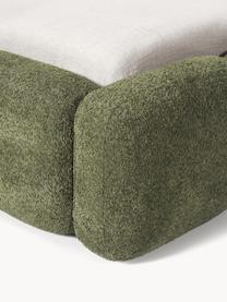 Lit matelassé en peluche-bouclette avec rangement Tayla, Peluche-bouclette vert foncé, larg. 140 x long. 200