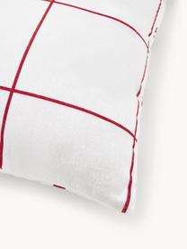 Omkeerbare flanellen kussenhoes Vince met winters patroon, Weeftechniek: flanel Flanel is een knuf, Wit, rood, B 60 x L 70 cm