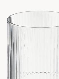 Verres à vin en verre strié Minna, 4 pièces, Verre, soufflé bouche, Transparent, Ø 8 x haut. 17 cm, 300 ml