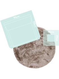 Tapis rond shaggy beige poils longs Lea, Beige