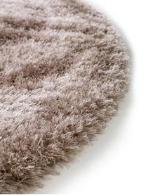 Tapis rond shaggy beige poils longs Lea, Beige