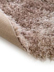 Tapis rond shaggy beige poils longs Lea, Beige