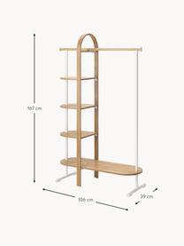 Armadio in legno di eucalipto Bellwood, Mensole: legno di eucalipto, Struttura: legno di eucalipto, accia, Legno di eucalipto, bianco, Larg. 106 x Alt. 167 cm