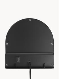 Grande applique murale ajustable avec prise secteur et connexion USB Colly, Noir, larg. 20 x haut. 43 cm