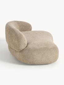 Bank Alba (2-zits) uit teddy bouclé, Bekleding: 100% polyester Met 100.00, Frame: massief sparrenhout, gren, Poten: kunststof Dit product is , Teddy-bouclé beige, B 185 x D 114 cm, rugleuning links