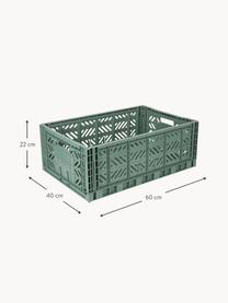 Caisson de rangement pliable Maxi, larg. 60 cm, Plastique, Vert sauge, larg. 60 x prof. 40 cm