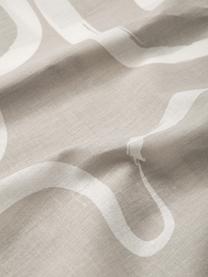 Funda nórdica de algodón Malu, Beige claro, blanco, Cama 90 cm (155 x 220 cm)