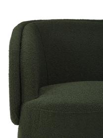 Bouclé draaifauteuil Irene in donkergroen, Bekleding: bouclé (100% polyester), Frame: metaal, Poten: gecoat metaal, Bouclé donkergroen, B 74 x H 70 cm