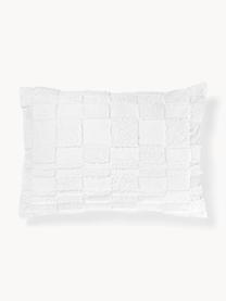 Taie d'oreiller en percale de coton avec ornementation tuftée Scout, Blanc, larg. 50 x long. 70 cm