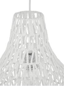 Pendelleuchte Cable Drop aus Stoff, Lampenschirm: Textil, Baldachin: Metall, Weiß, Ø 45 x H 51 cm