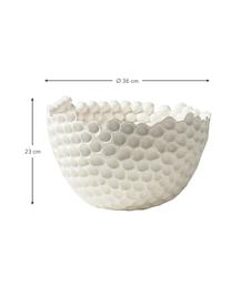 Ciotola decorativa Norah, Materiale sintetico, Bianco, Ø 36 x Alt. 23 cm