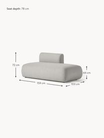 Chaise longue componibile Sofia, Rivestimento: 100% polipropilene Il riv, Struttura: legno di abete, truciolat, Piedini: plastica Il materiale uti, Tessuto grigio, Larg. 159 x Prof. 103 cm, schienale a sinistra