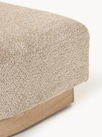 Sofa-Hocker Natalie aus Teddy-Bouclé, Bezug: Teddy-Bouclé (100 % Polye, Gestell: mitteldichte Holzfaserpla, Sockel: Massives Buchenholz, lack, Teddy-Bouclé Beige, helles Buchenholz, B 91 x T 107 cm