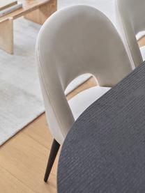 Fluwelen stoel Rachel, Bekleding: fluweel (100% polyester) , Poten: gepoedercoat metaal, Fluweel lichtbeige, B 53 x D 57 cm