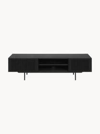 TV-Konsole Mojo mit geriffelter Front, Korpus: Mitteldichte Holzfaserpla, Füße: Metall, pulverbeschichtet, Schwarz, B 180 x H 50 cm