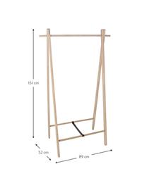 Wieszak stojący z drewna dębowego Stand, Brązowy, S 89 x W 151 cm