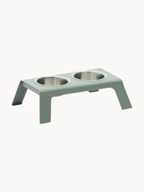 Set ciotole per animali domestici con supporto Rocky 3 pz, Acciaio inossidabile rivestito, Argentato, verde salvia, Larg. 39 x Alt. 12 cm