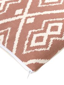 Federa arredo boho color bianco crema/terracotta Deliah, 100% cotone, Terracotta, Larg. 45 x Lung. 45 cm