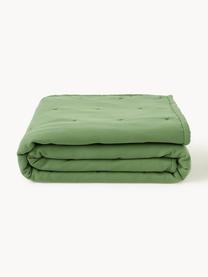Colcha acolchada de algodón Lenore, Funda: 100% algodón, Verde, An 230 x L 250 cm (para camas de 180 x 200 cm)