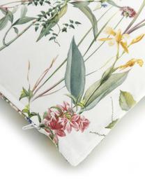 Kussenhoes Anjuli met bloemenprint, 100% katoen, Wit, multicolour, B 30 x L 50 cm