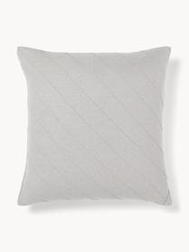 Housse de coussin 45x45 en lin Malia, 51 % lin, 49 % coton, Gris clair, larg. 45 x long. 45 cm